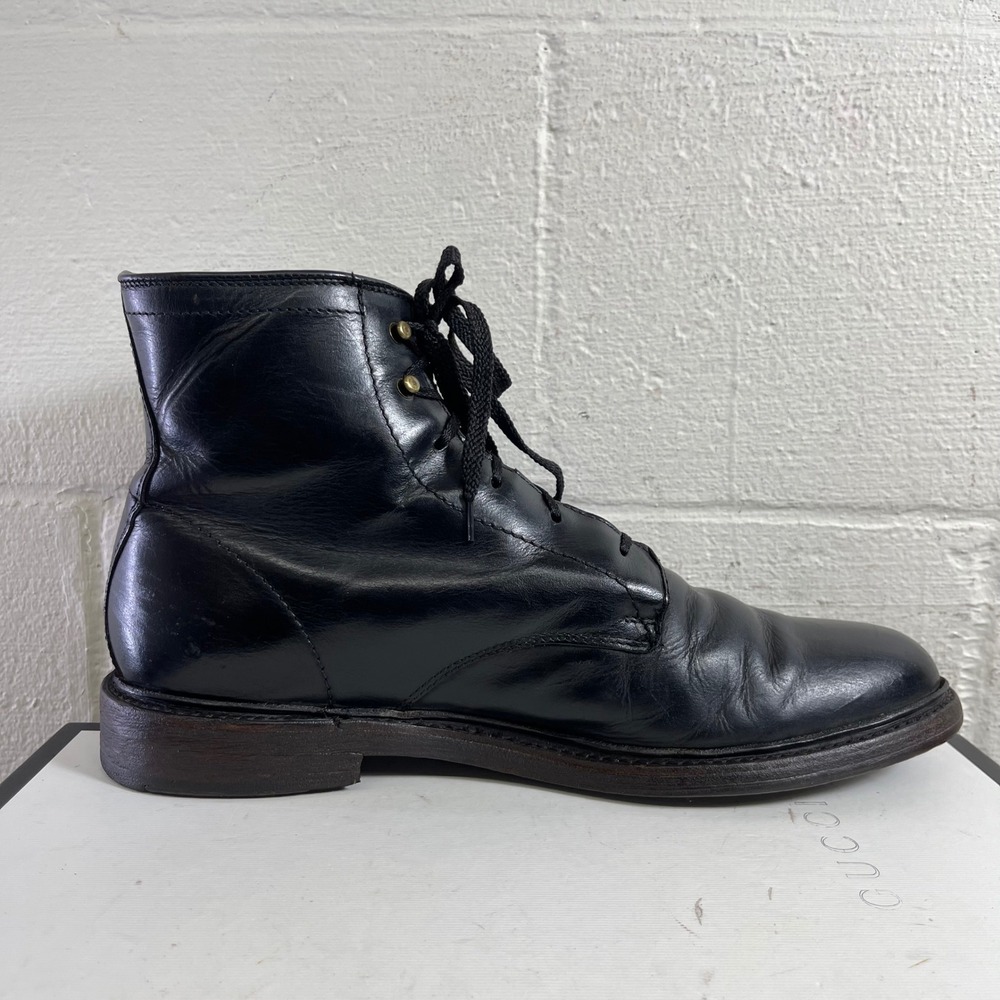 Frye Black Leather Lace-Up Men's Boots - Picture 2 of 13